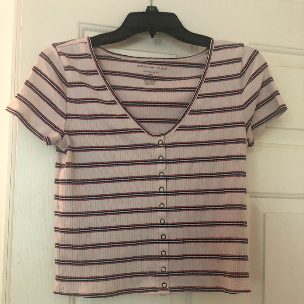 American Eagle Soft & Sexy ribbed striped top